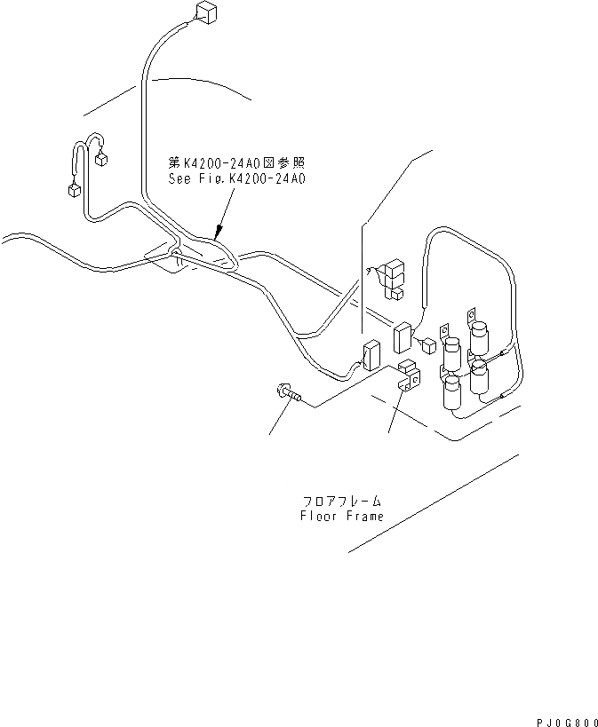 Схема запчастей Komatsu WA150-3 - ПОЛ (ЛЕВ. КОНСОЛЬН. БЛОК) (КРЕПЛЕНИЕ) (КАБЕЛЬ УПРАВЛ-Е ТИП)(№-) КАБИНА ОПЕРАТОРА И СИСТЕМА УПРАВЛЕНИЯ