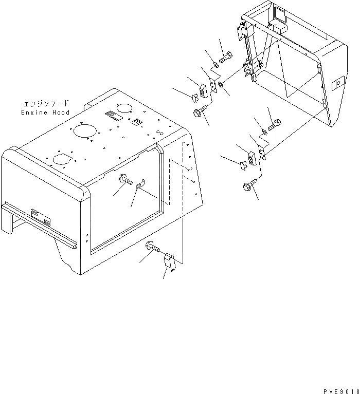 Схема запчастей Komatsu WA150-3 - КАПОТ (ЗАДН. ВОЗДУХОВОД ЭЛЕМЕНТЫ КРЕПЛЕНИЯ)(SUPER БЕСШУМН. СПЕЦИФ-Я) ЧАСТИ КОРПУСА