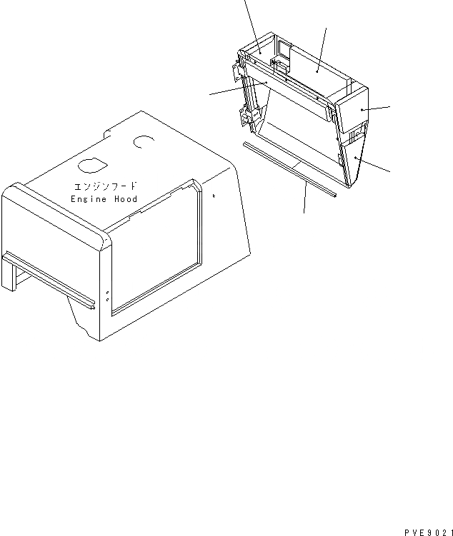 Схема запчастей Komatsu WA150-3 - ЩИТКИ (ДЛЯ ЗАДН. ВОЗДУХОВОД) (SUPER БЕСШУМН. СПЕЦИФ-Я) ЧАСТИ КОРПУСА