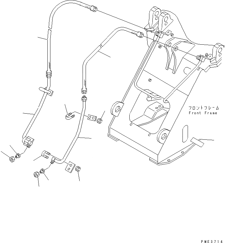 Схема запчастей Komatsu WA150-3 - РУКОЯТЬ И КОЛЕНЧАТЫЙ РЫЧАГ (HYD. ТРУБЫ) (W/ 3-Х СЕКЦИОНН. CNT. КЛАПАН) (W/ P.A.P.) РАБОЧЕЕ ОБОРУДОВАНИЕ