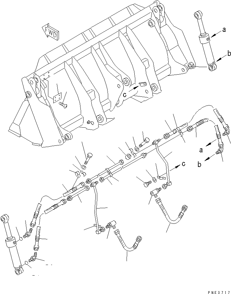 Схема запчастей Komatsu WA150-3 - КОВШ (ГИДРОЛИНИЯ) (МНОГОЦЕЛЕВ. КОВШ) РАБОЧЕЕ ОБОРУДОВАНИЕ
