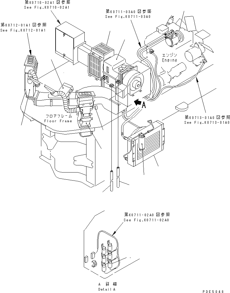 Схема запчастей Komatsu WA150-3-SN - КОНДИЦ. ВОЗДУХА (С КАБИНОЙ ДЛЯ 2 ЧЕЛ.)(№-) КАБИНА ОПЕРАТОРА И СИСТЕМА УПРАВЛЕНИЯ