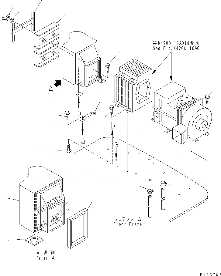 Схема запчастей Komatsu WA150-3-SN - ПОЛ (КОНДИЦ. ВОЗДУХА) (ОТСЕК ФИЛЬТРОВ) (КАБИНА ROPS)(№-) КАБИНА ОПЕРАТОРА И СИСТЕМА УПРАВЛЕНИЯ