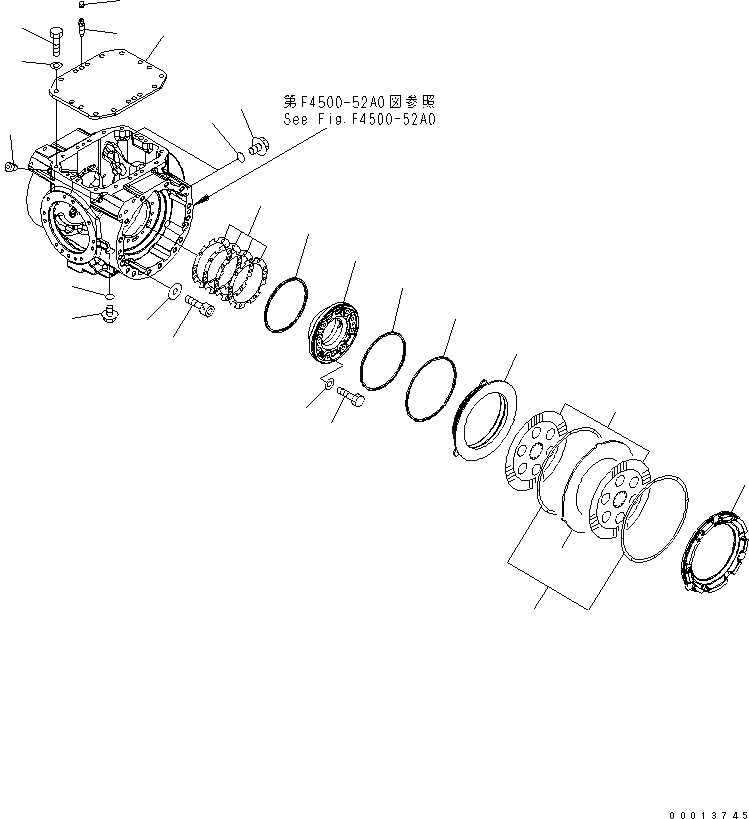 Схема запчастей Komatsu WA150-5 - ЗАДН. МОСТ (КРЫШКАAND ТОРМОЗ.)(№-78) СИЛОВАЯ ПЕРЕДАЧА