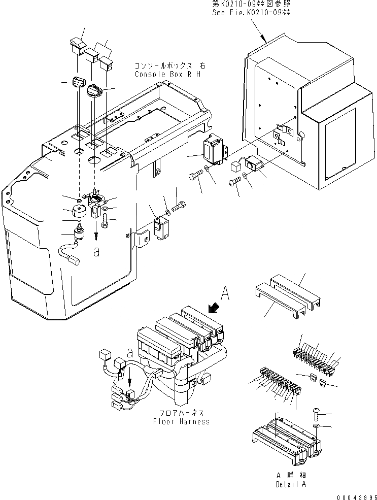 Схема запчастей Komatsu WA150-5 - ПОЛ (ЭЛЕКТРИКА) (БЕЗ ECSS) (ДЛЯ 3-Х СЕКЦИОНН. КЛАПАН И КРОМЕ ЯПОН.) КАБИНА ОПЕРАТОРА И СИСТЕМА УПРАВЛЕНИЯ
