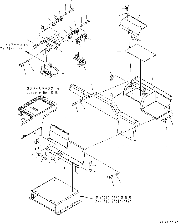 Схема запчастей Komatsu WA150-5 - ПОЛ (КОРПУС ОХЛАЖД-Я И ОБОГРЕВА) (ДЛЯ КРОМЕ ЯПОН.) КАБИНА ОПЕРАТОРА И СИСТЕМА УПРАВЛЕНИЯ