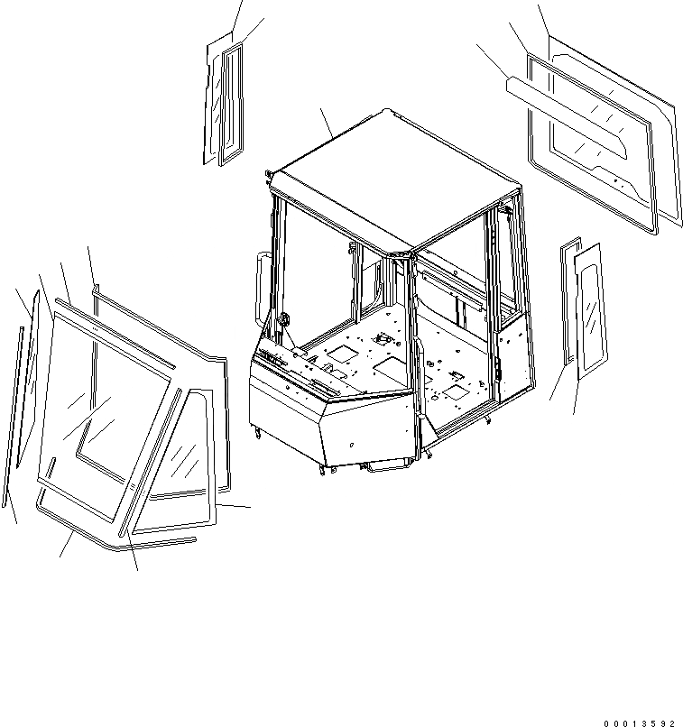 Схема запчастей Komatsu WA150-5 - КАБИНА ROPS (КУЗОВ И СТЕКЛА) (ДЛЯ КРОМЕ ЯПОН.) КАБИНА ОПЕРАТОРА И СИСТЕМА УПРАВЛЕНИЯ