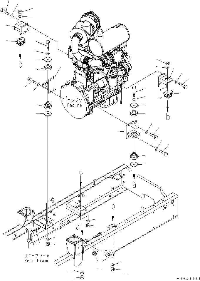 Схема запчастей Komatsu WA150-5-A - КРЕПЛЕНИЕ ДВИГАТЕЛЯ КОМПОНЕНТЫ ДВИГАТЕЛЯ