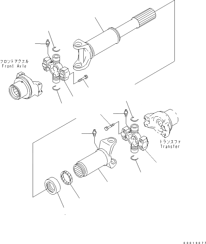 Схема запчастей Komatsu WA150-5-CN - ВЕДУЩ. ВАЛ (ПЕРЕДН.) ТРАНСМИССИЯ