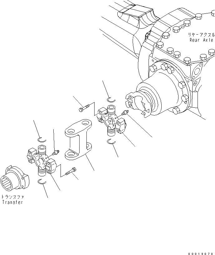 Схема запчастей Komatsu WA150-5-CN - ВЕДУЩ. ВАЛ (ЗАДН.) ТРАНСМИССИЯ