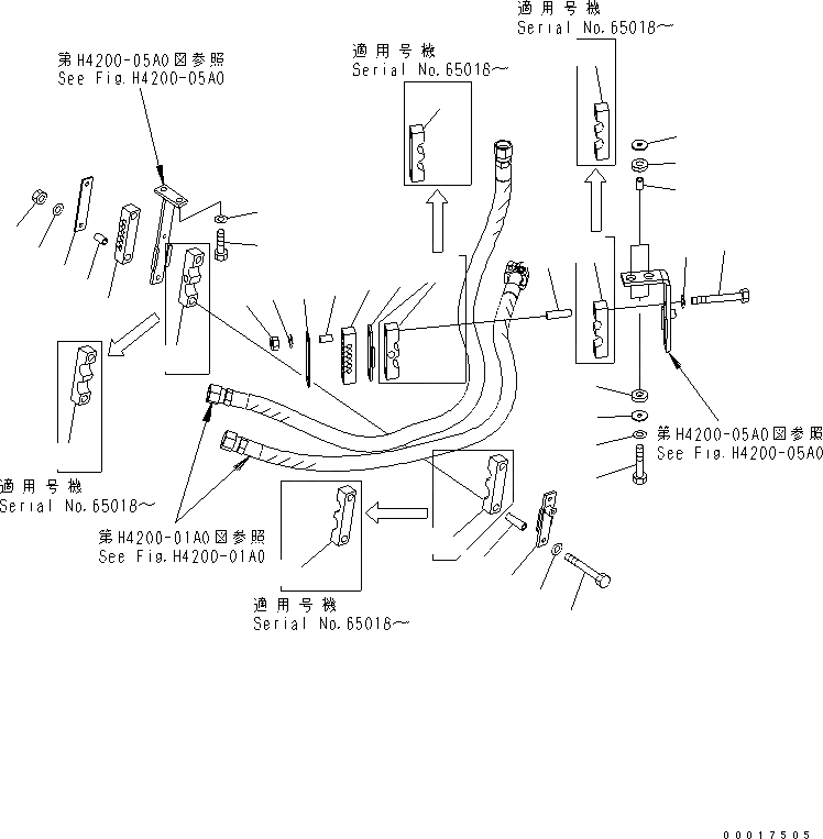 Схема запчастей Komatsu WA150-5-CN - ГИДРОЛИНИЯ (P.P.C ТРУБЫ КРЕПЛЕНИЕ) ГИДРАВЛИКА