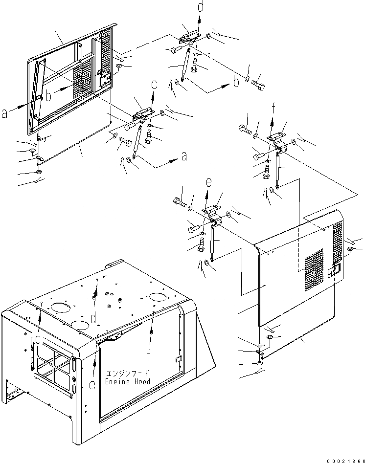 Схема запчастей Komatsu WA150-5-SS - КАПОТ (ДВЕРЬ) (SВЕРХН. БЕСШУМН. СПЕЦИФ-Я) ЧАСТИ КОРПУСА