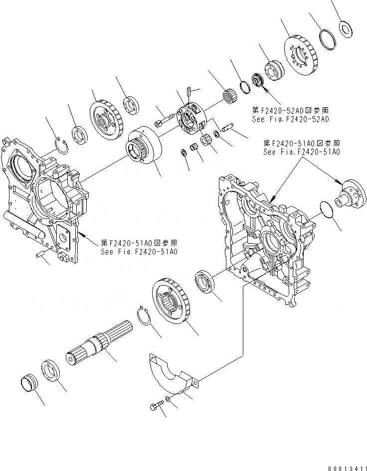 Схема запчастей Komatsu WA150-5-TK - ПЕРЕДАЧА (/) (ПРИВОД) ТРАНСМИССИЯ