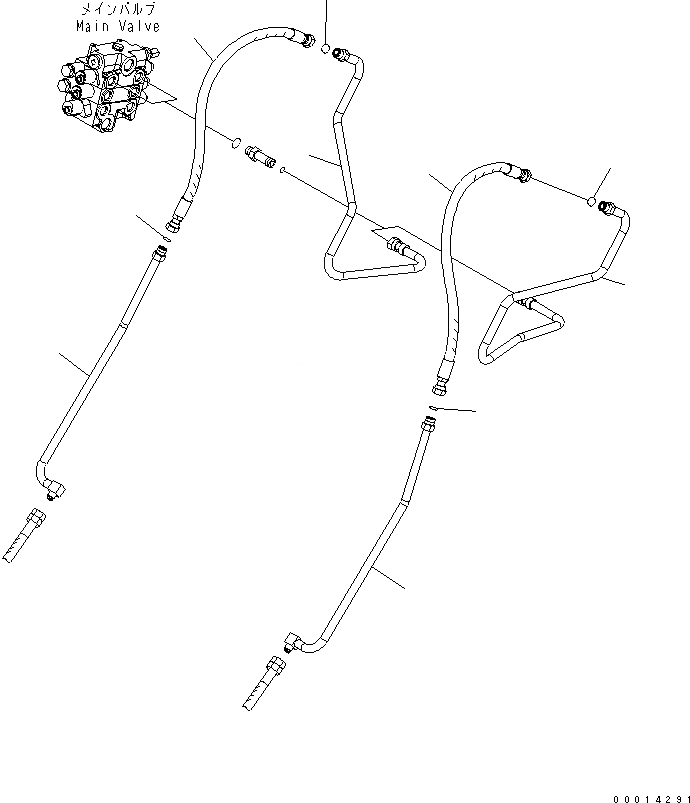 Схема запчастей Komatsu WA150-5-TK - ГИДРОЛИНИЯ (ТРУБЫ) (ДЛЯ 3-Х СЕКЦИОНН. КЛАПАН) ГИДРАВЛИКА