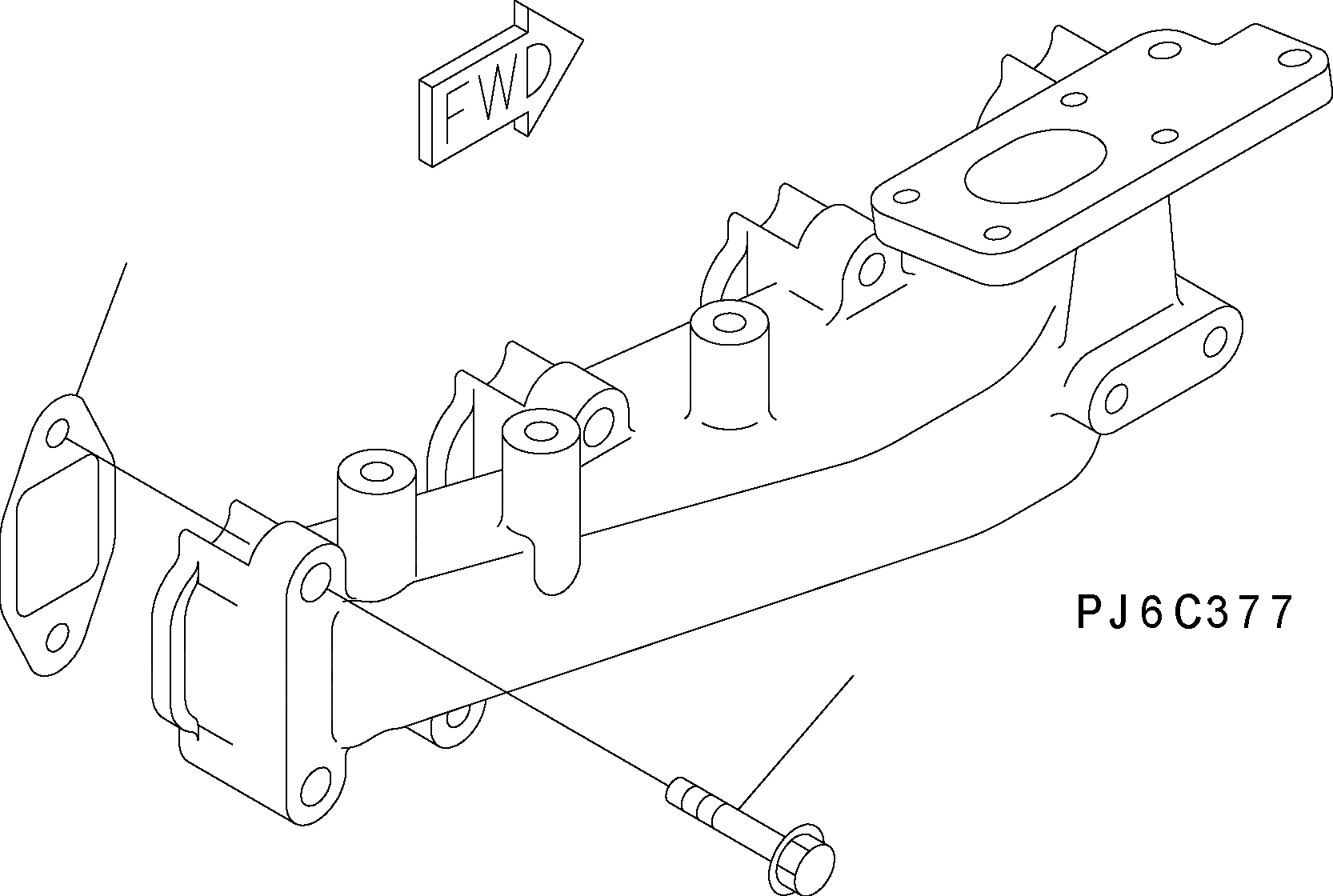 Схема запчастей Komatsu WA150-5 - ВЫПУСКНОЙ КОЛЛЕКТОР ПРОКЛАДКА И БОЛТ AA ДВИГАТЕЛЬ