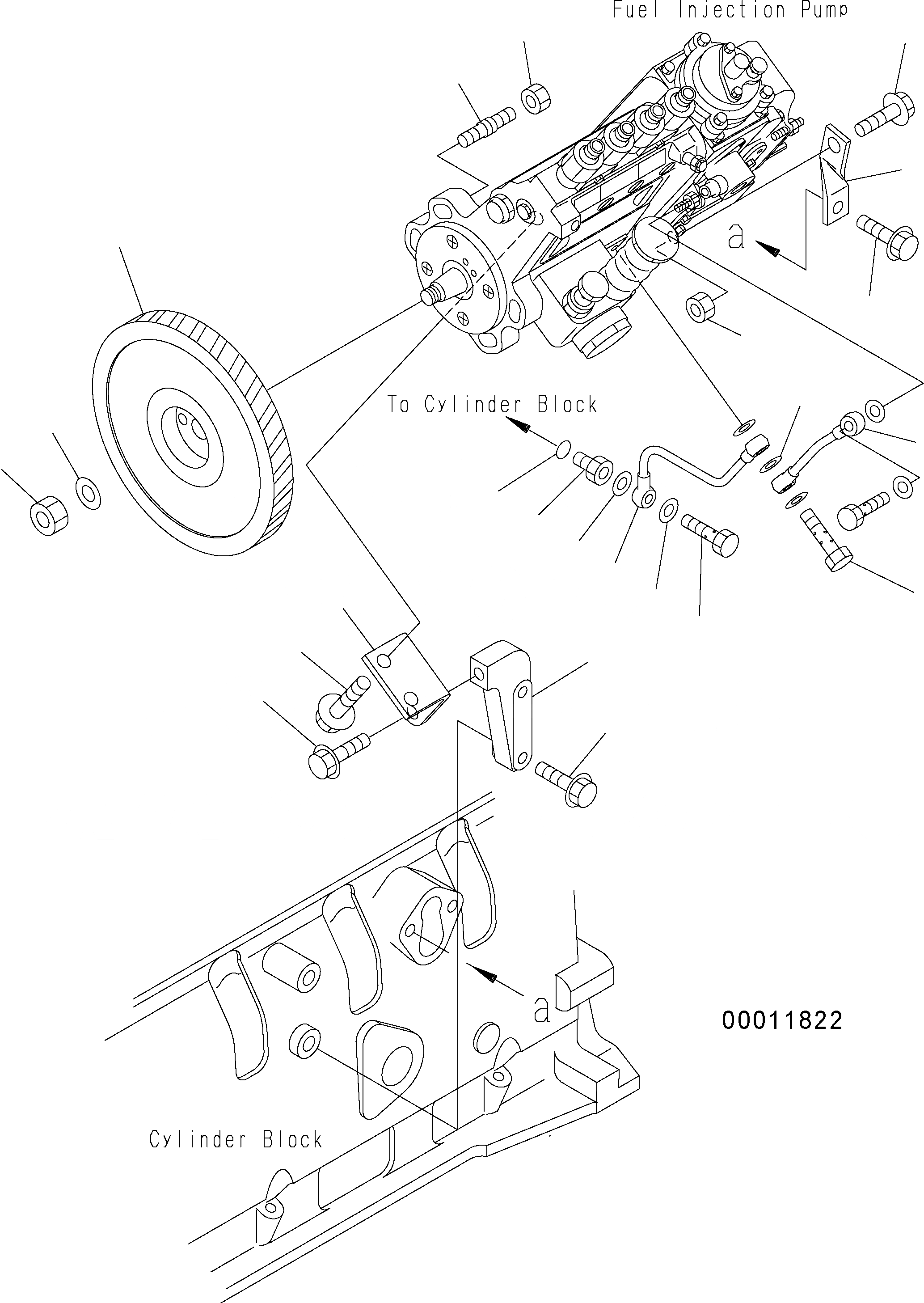 Схема запчастей Komatsu WA150-5 - КРЕПЛЕНИЕ ТОПЛ. НАСОСА (ТАХОМЕТР) AA ДВИГАТЕЛЬ