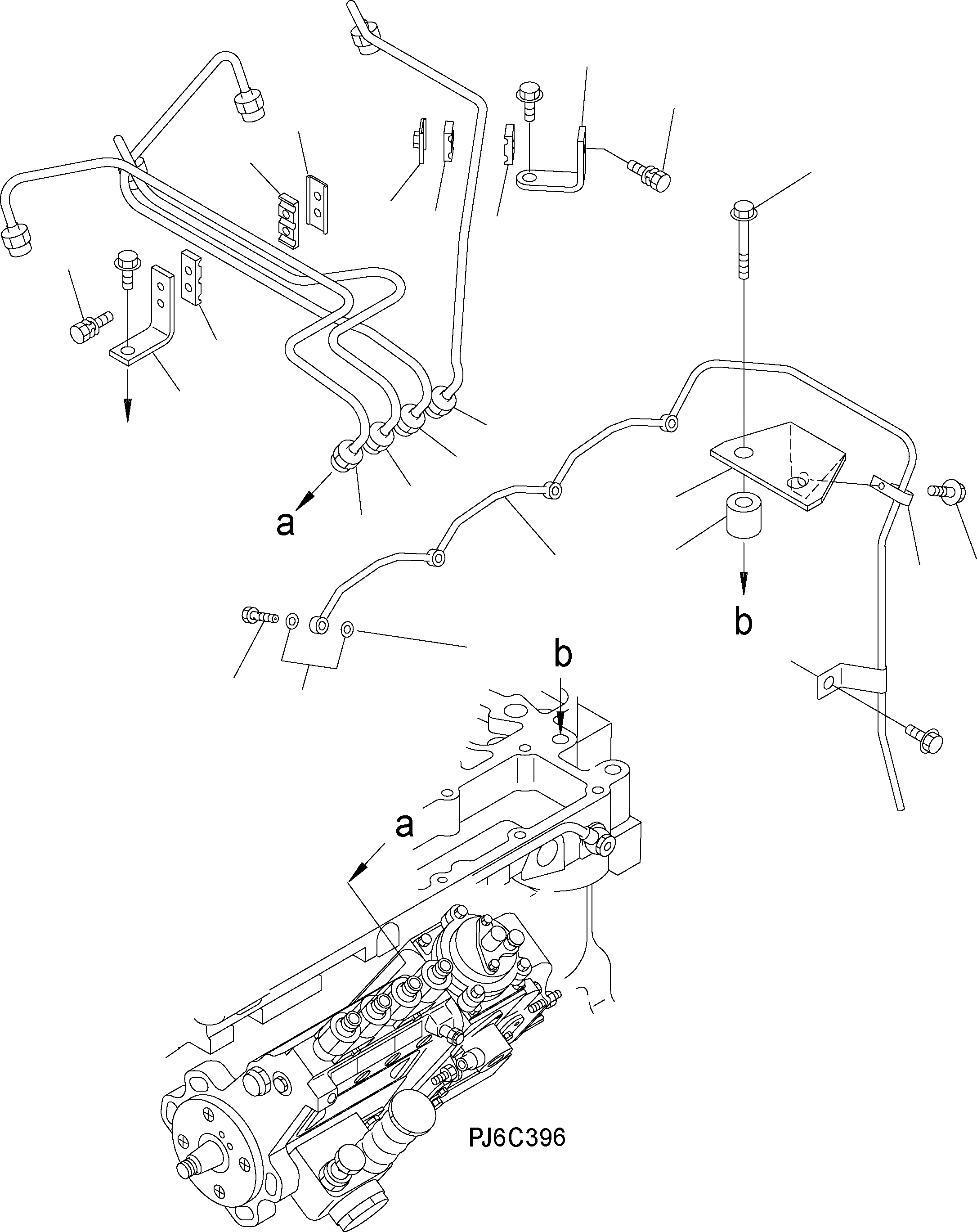 Схема запчастей Komatsu WA150-5 - ТОПЛИВОПРОВОД. AA ДВИГАТЕЛЬ