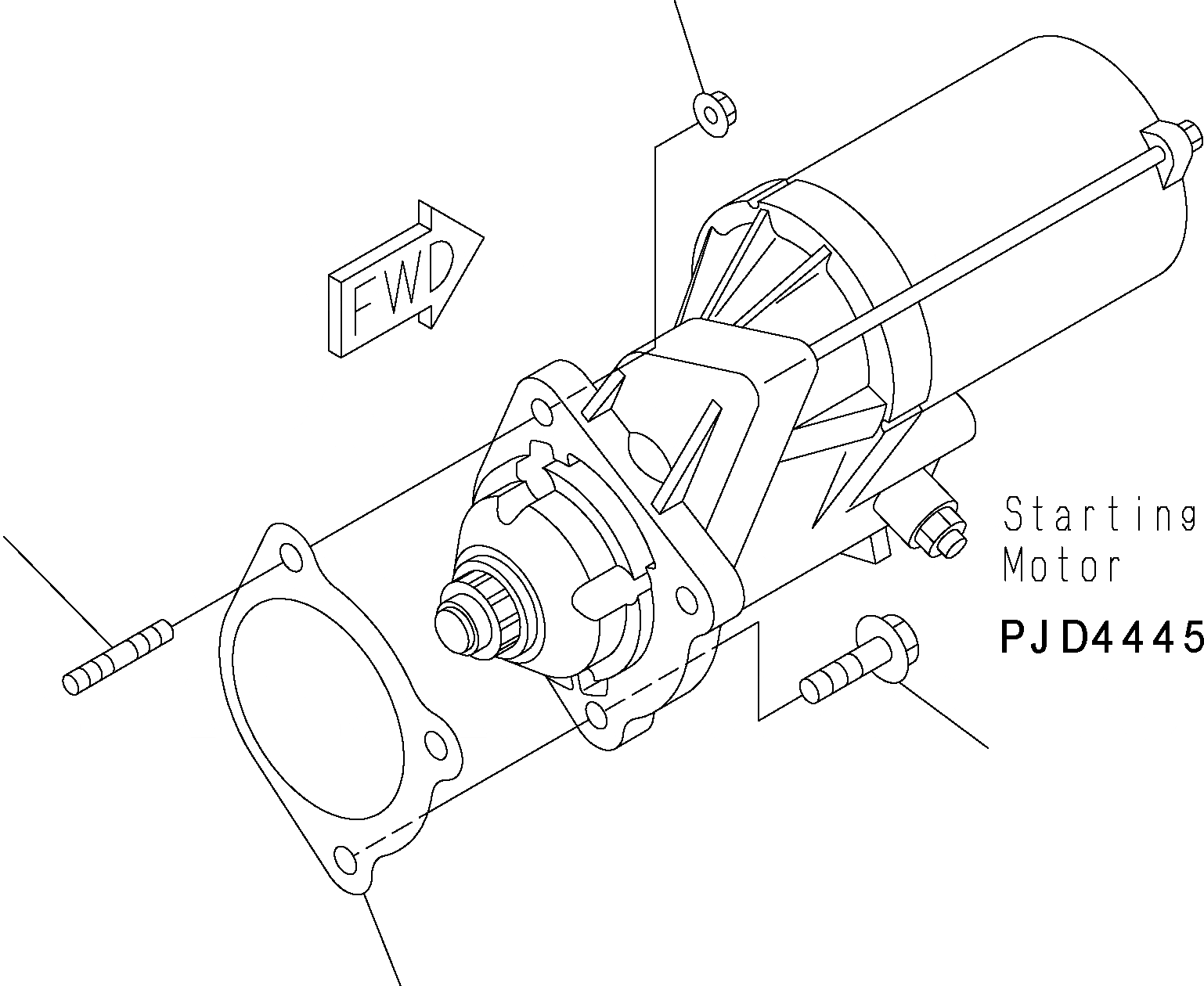 Схема запчастей Komatsu WA150-5 - КРЕПЛЕНИЕ СТАРТЕРА (.KW) AA ДВИГАТЕЛЬ