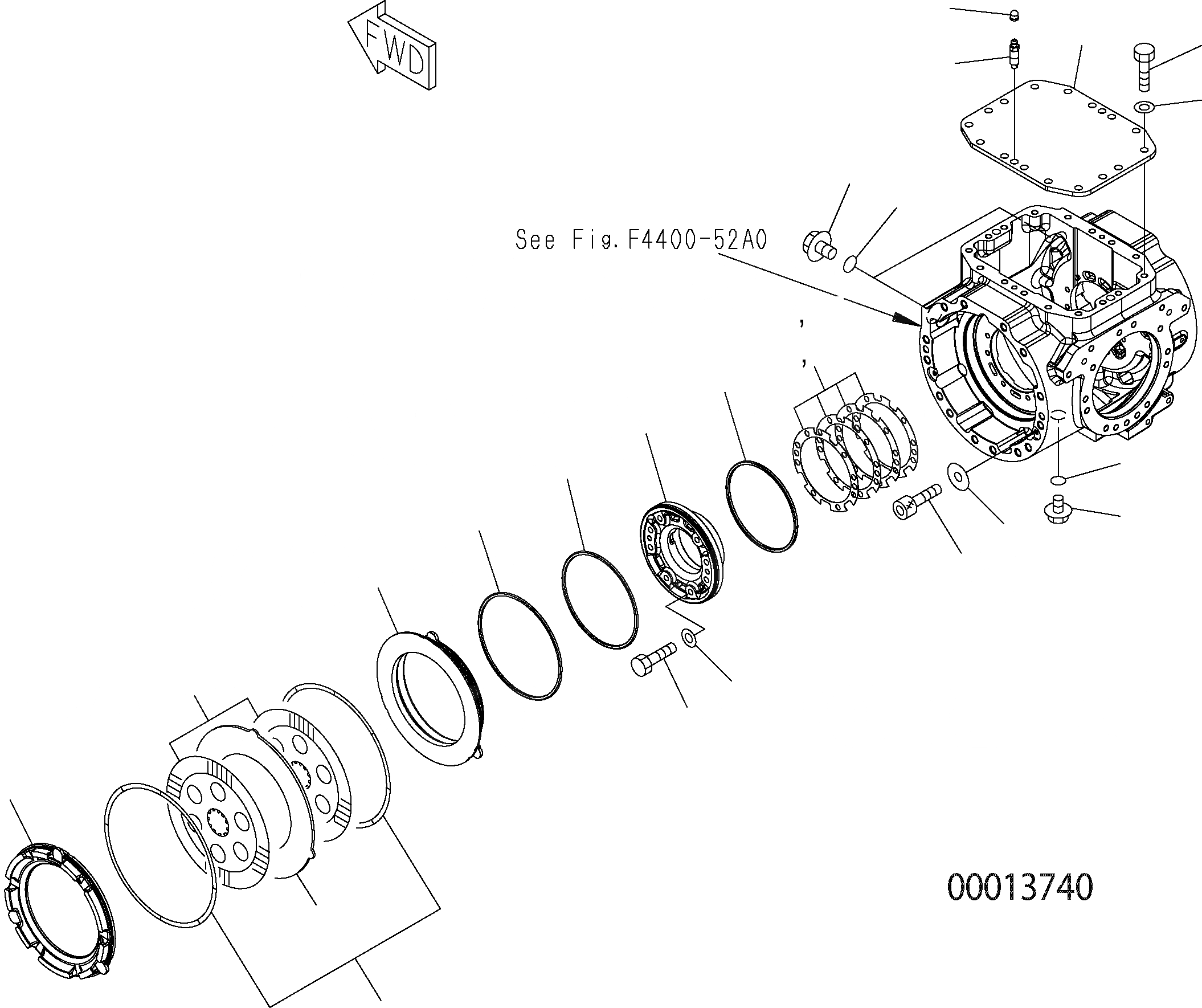 Схема запчастей Komatsu WA150-5 - ПЕРЕДНИЙ МОСТ (КРЫШКАAND ТОРМОЗ. - STD И ASD) F ТРАНСМИССИЯ
