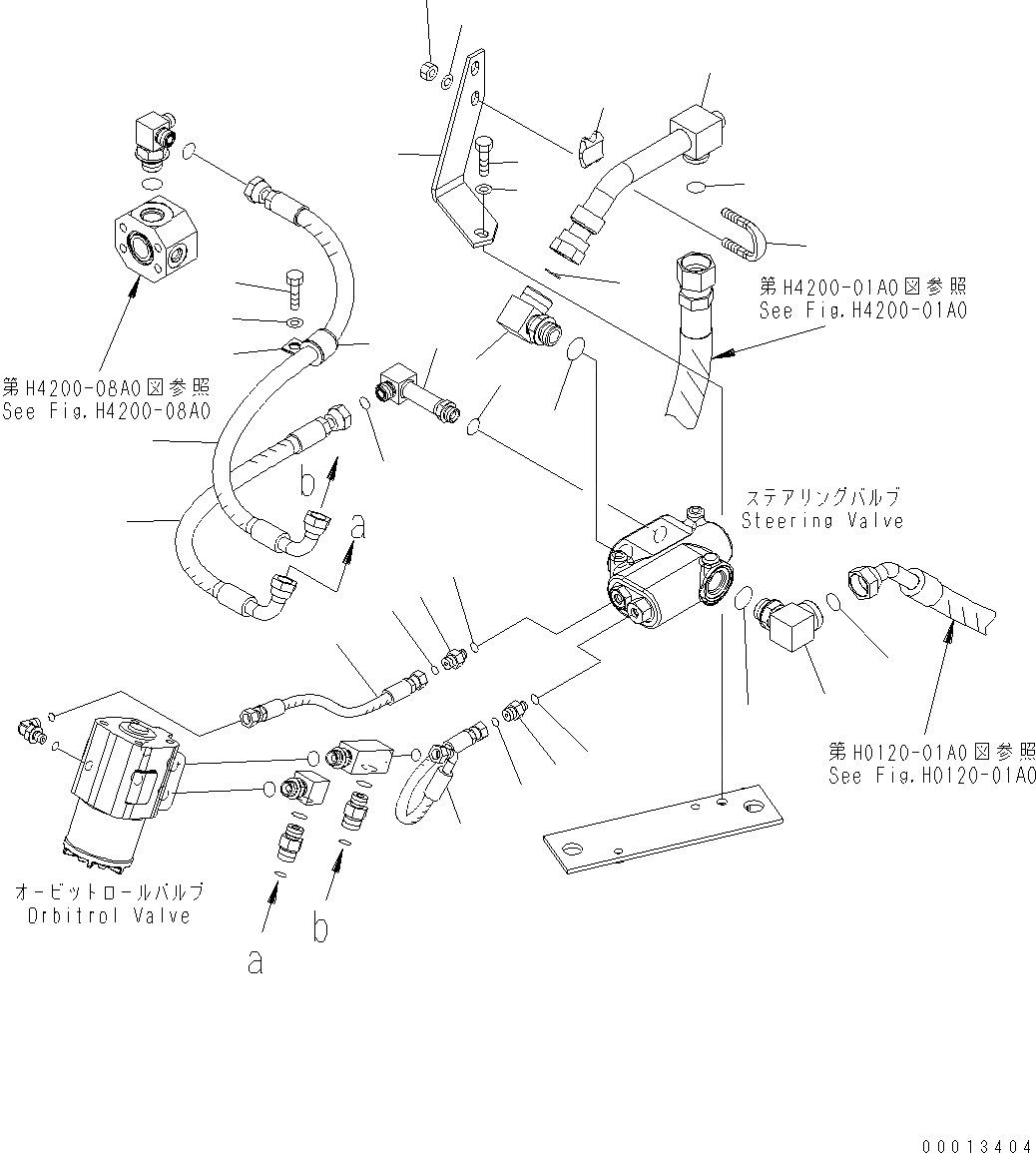 Схема запчастей Komatsu WA150-5 - КЛАПАН РУЛЕВОГО УПРАВЛЕНИЯ (ТРУБЫ) H ГИДРАВЛИКА