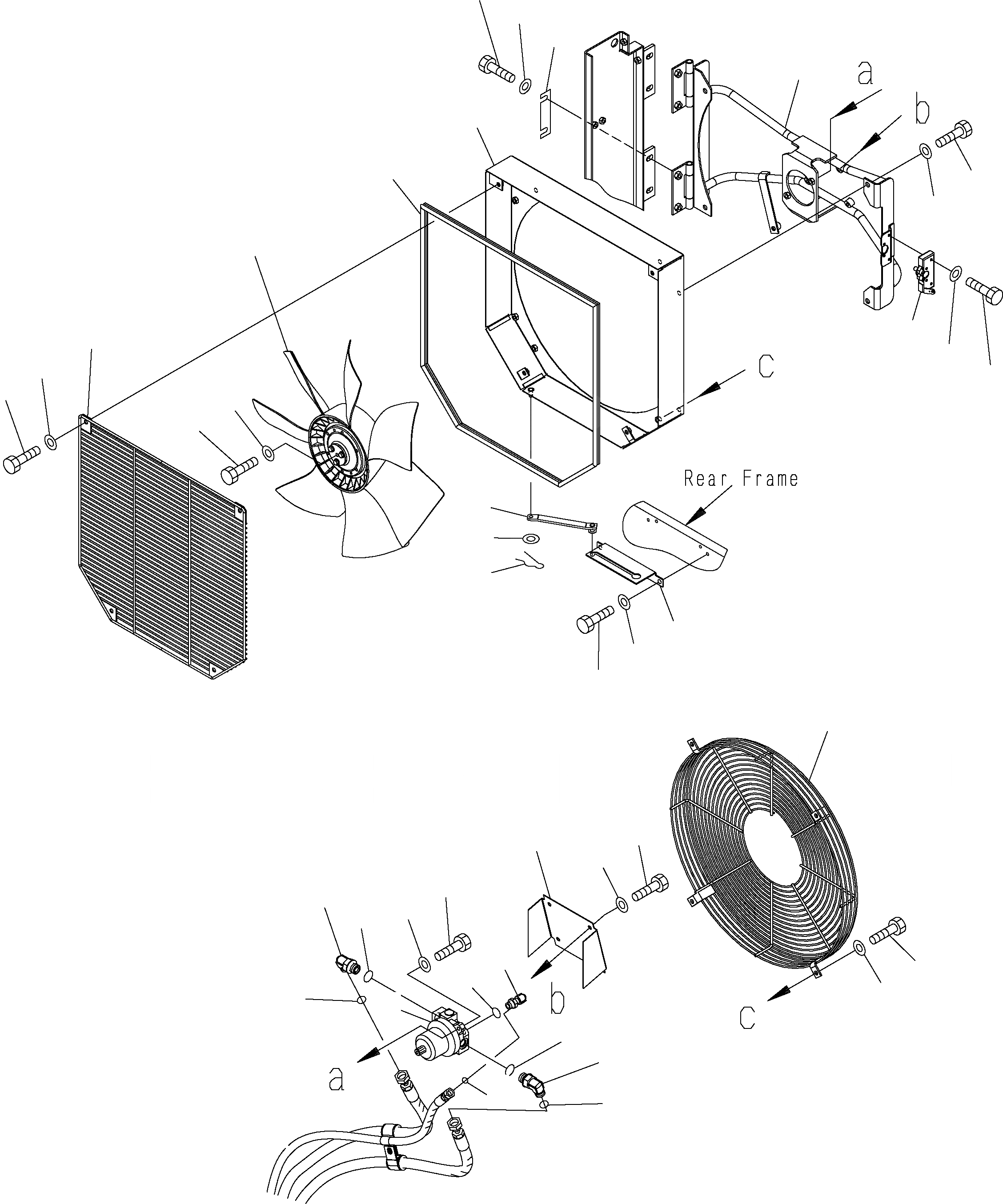 Схема запчастей Komatsu WA150-5 - ПРИВОД ВЕНТИЛЯТОРА H ГИДРАВЛИКА