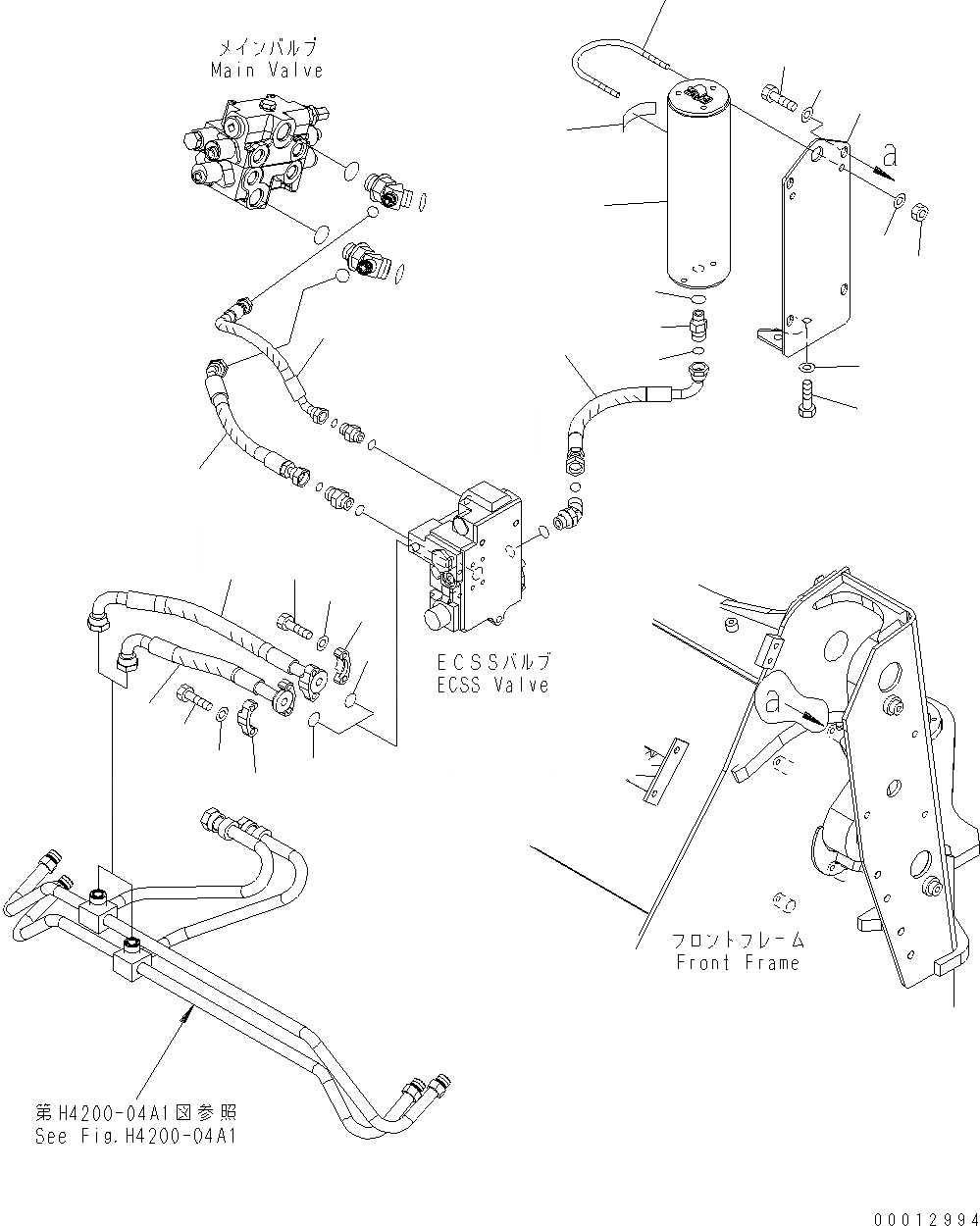 Схема запчастей Komatsu WA150-5 - ГИДРОЛИНИЯ (E.C.S.S ACCUMLATOR) H ГИДРАВЛИКА