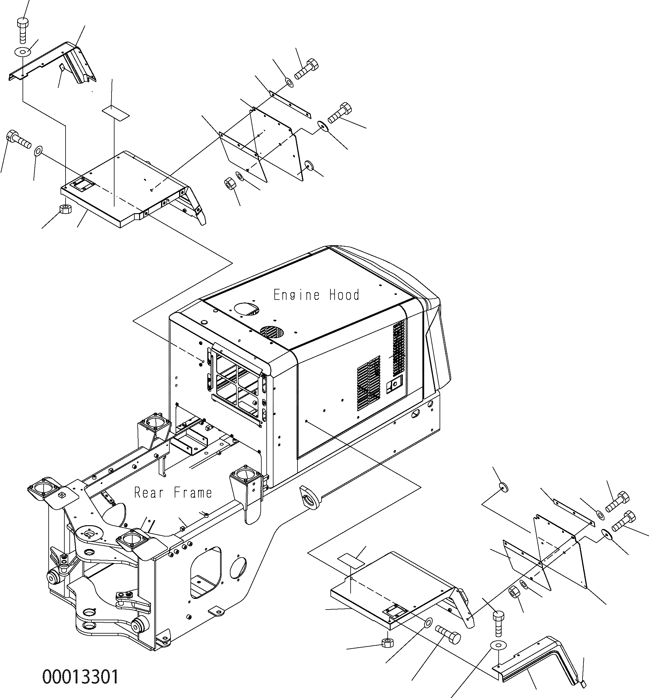 Схема запчастей Komatsu WA150-5 - ЗАДН. КРЫЛО (ЩИТКИ ПОЛН. КРЫЛО) M ЧАСТИ КОРПУСА