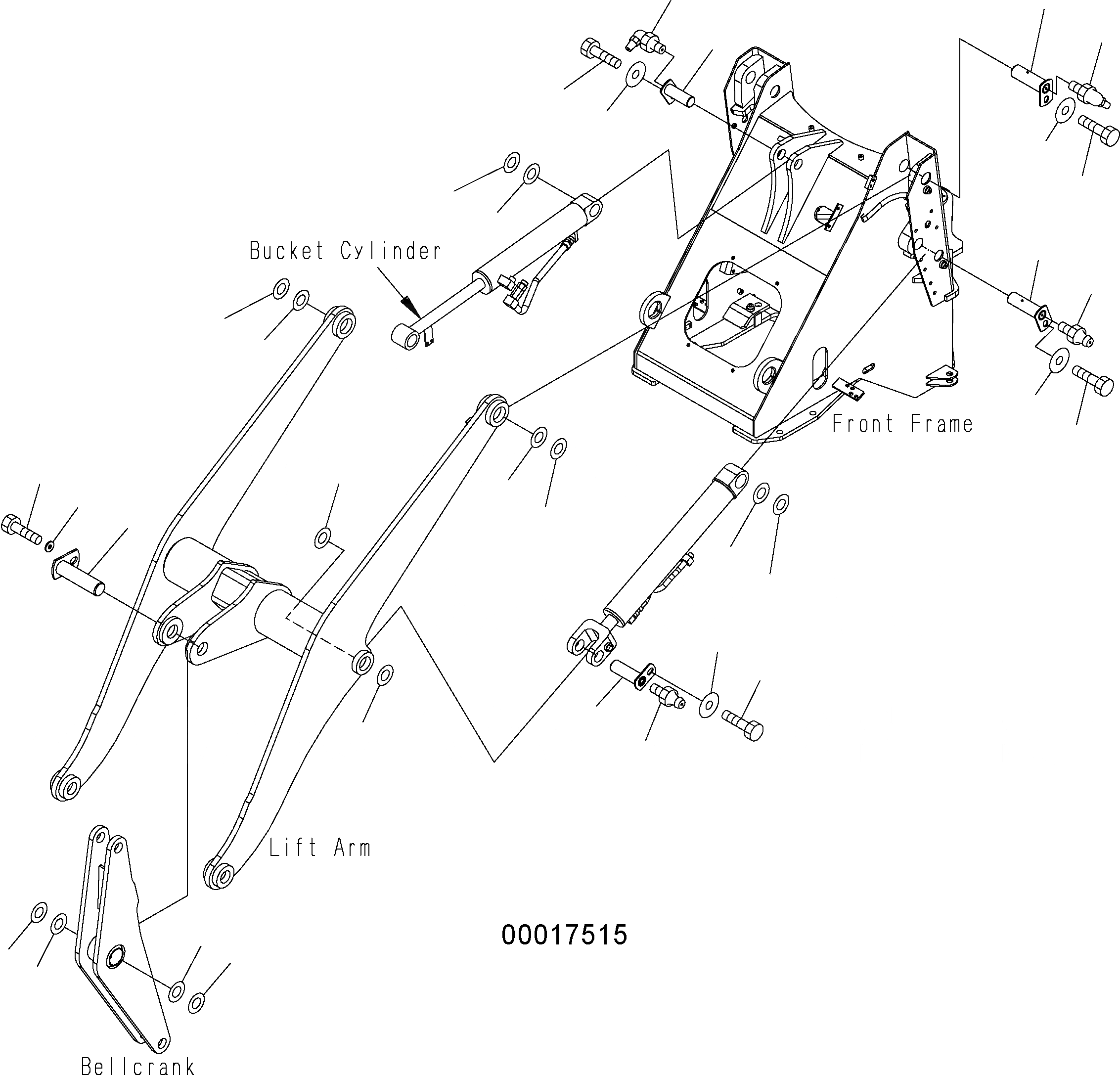 Схема запчастей Komatsu WA150-5 - РУКОЯТЬ И КОЛЕНЧАТЫЙ РЫЧАГ (MOUTING ЧАСТИ) T РАБОЧЕЕ ОБОРУДОВАНИЕ