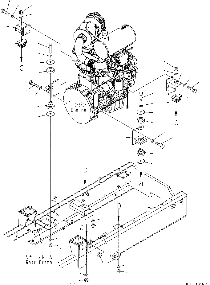 Схема запчастей Komatsu WA150L-5 - КРЕПЛЕНИЕ ДВИГАТЕЛЯ КОМПОНЕНТЫ ДВИГАТЕЛЯ