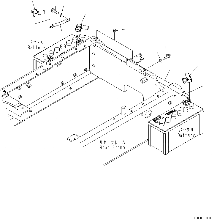 Схема запчастей Komatsu WA150L-5 - ЗАДН. Э/ПРОВОДКА (/) (АККУМУЛЯТОР КАБЕЛЬ) ЭЛЕКТРИКА