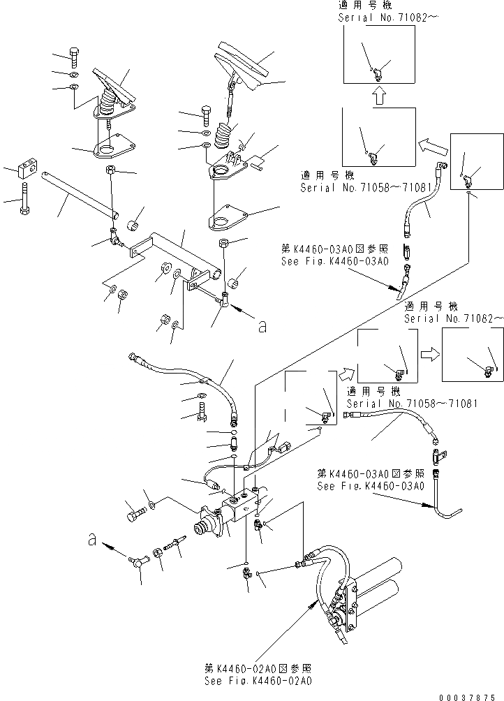Схема запчастей Komatsu WA150L-5 - ПОЛ (УПРАВЛ-Е ТОРМОЗОМ)(№-78) КАБИНА ОПЕРАТОРА И СИСТЕМА УПРАВЛЕНИЯ
