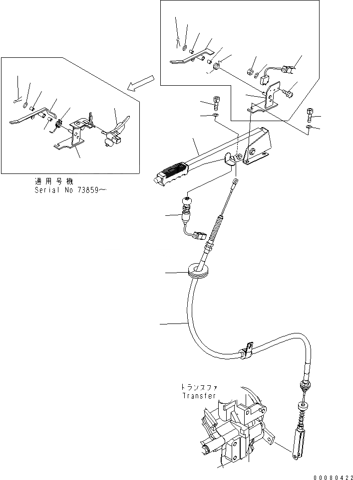 Схема запчастей Komatsu WA150L-5 - ПОЛ (СТОЯНОЧНЫЙ ТОРМОЗ) КАБИНА ОПЕРАТОРА И СИСТЕМА УПРАВЛЕНИЯ