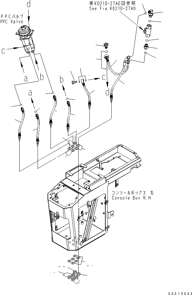 Схема запчастей Komatsu WA150L-5 - ПОЛ (УПРАВЛЕНИЕ ПОГРУЗКОЙ) (/) (ШЛАНГИ) КАБИНА ОПЕРАТОРА И СИСТЕМА УПРАВЛЕНИЯ