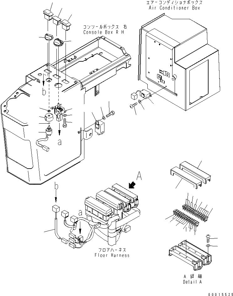 Схема запчастей Komatsu WA150L-5 - ПОЛ (ЭЛЕКТРИКА) (ДЛЯ НАВЕСА) КАБИНА ОПЕРАТОРА И СИСТЕМА УПРАВЛЕНИЯ