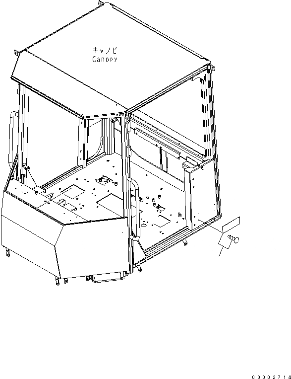 Схема запчастей Komatsu WA150L-5 - ПЛАСТИНА (ДЛЯ НАВЕСА) КАБИНА ОПЕРАТОРА И СИСТЕМА УПРАВЛЕНИЯ