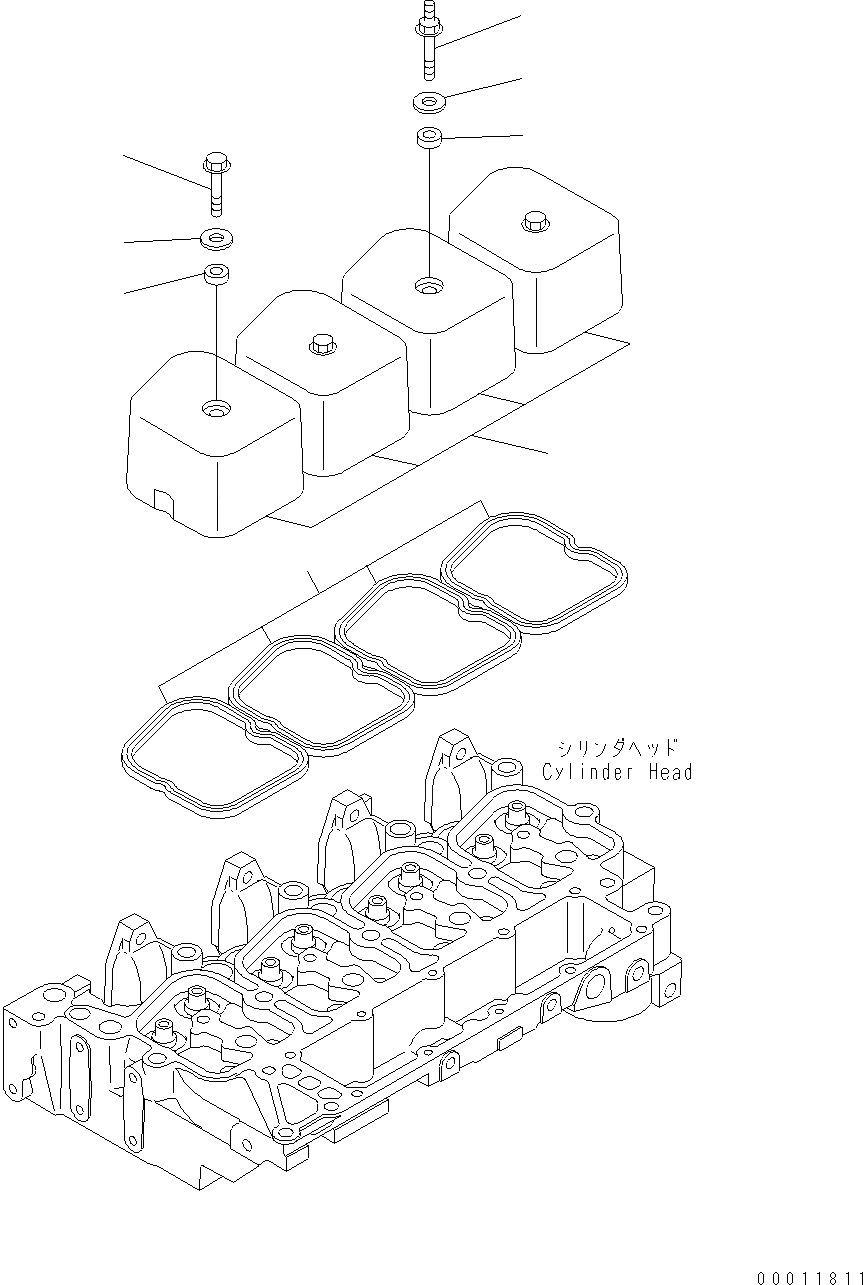 Схема запчастей Komatsu WA150PZ-5 - КРЫШКА ГОЛОВКИ AA ДВИГАТЕЛЬ
