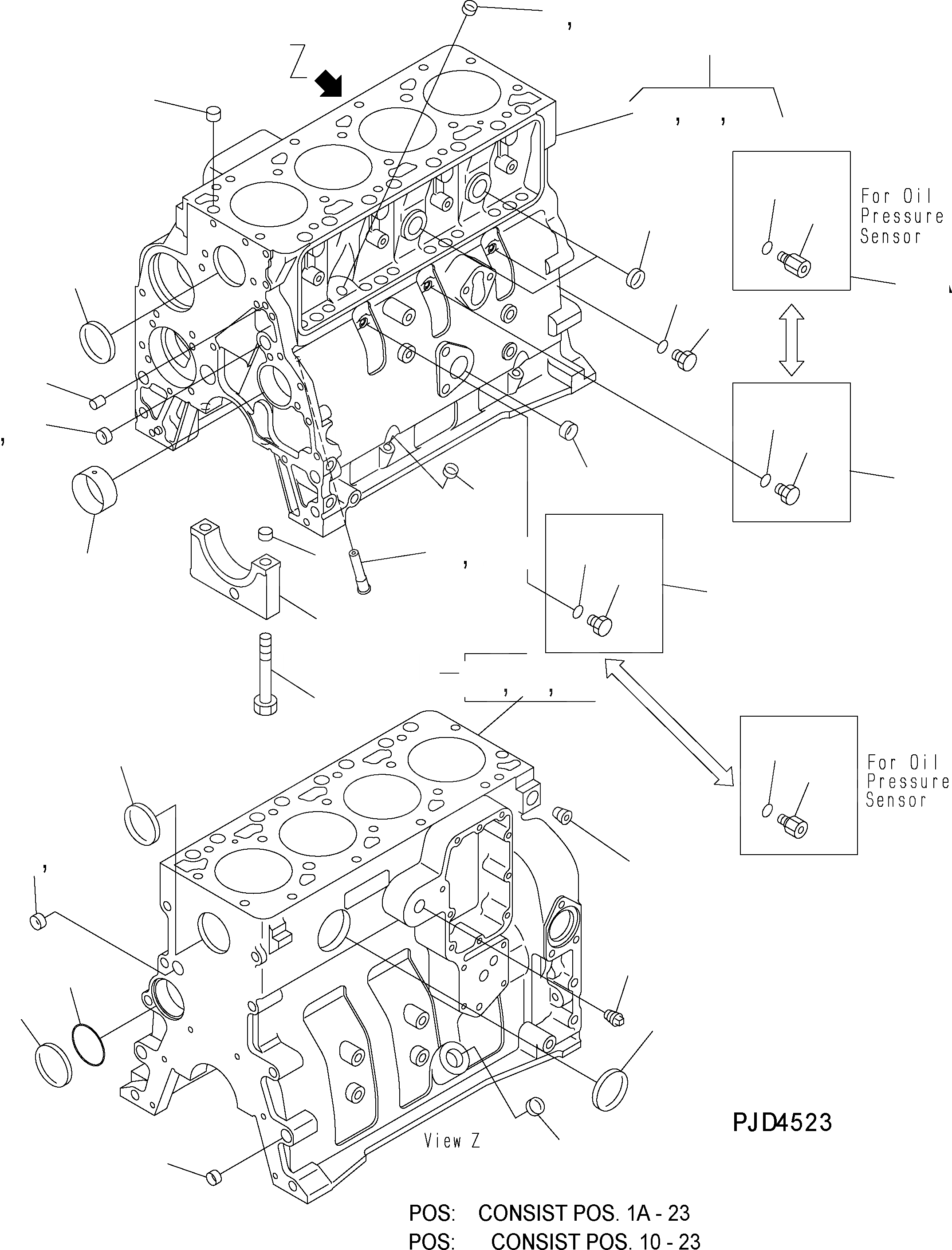 Схема запчастей Komatsu WA150PZ-5 - БЛОК ЦИЛИНДРОВ AA ДВИГАТЕЛЬ