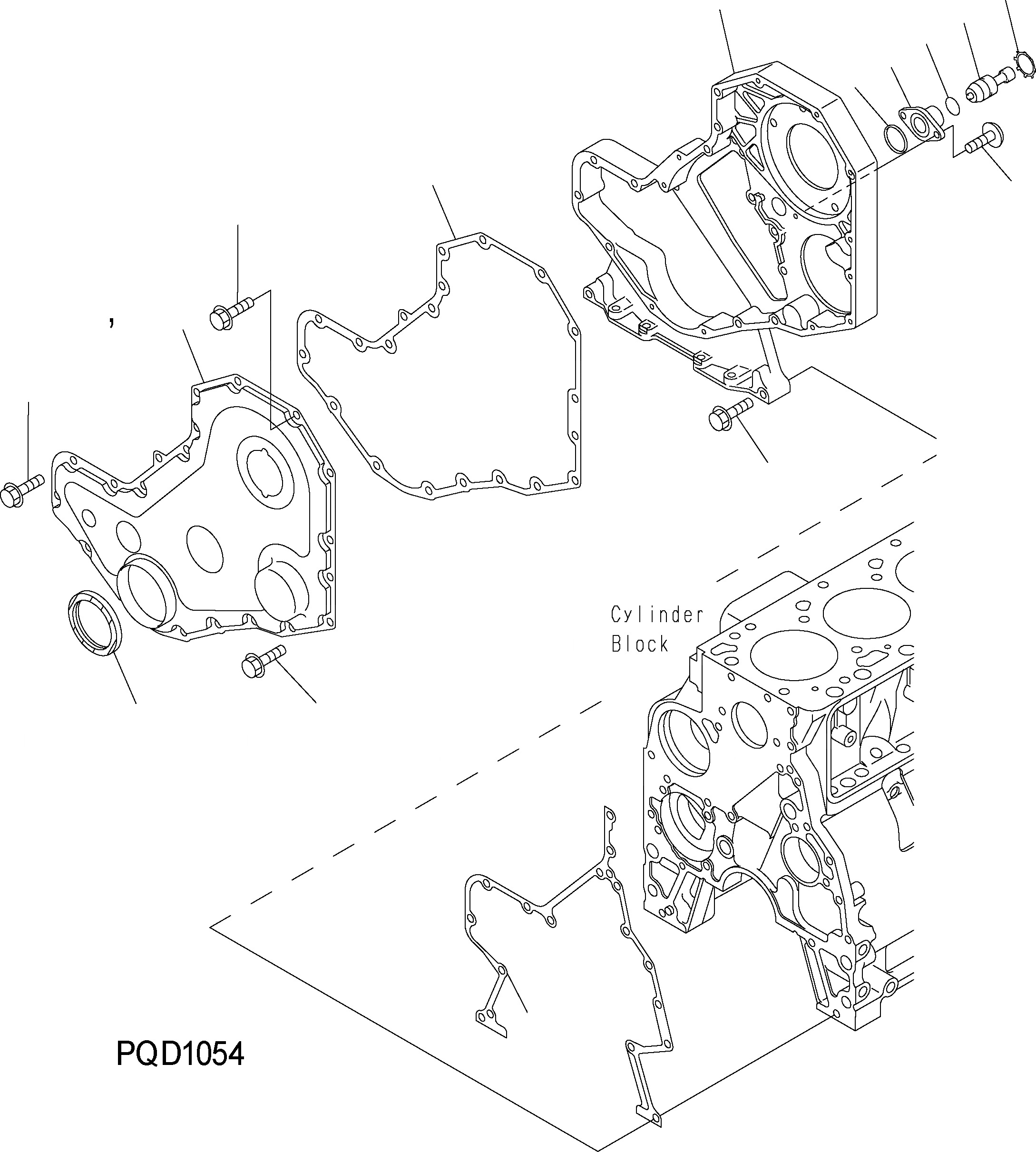 Схема запчастей Komatsu WA150PZ-5 - ПЕРЕДН. COVER AA ДВИГАТЕЛЬ