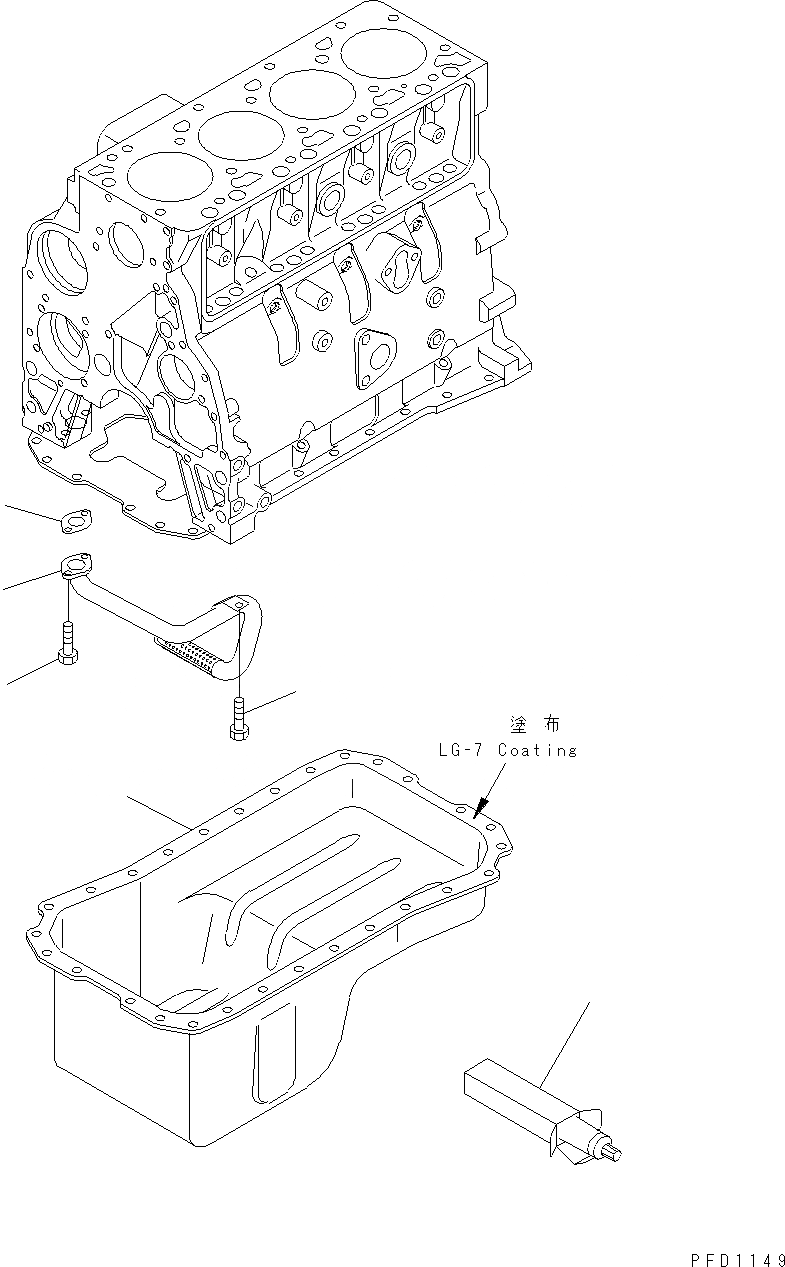 Схема запчастей Komatsu WA150PZ-5 - МАСЛЯНЫЙ ПОДДОН И ВСАСЫВАЮЩИЙ ПАТРУБОК AA ДВИГАТЕЛЬ