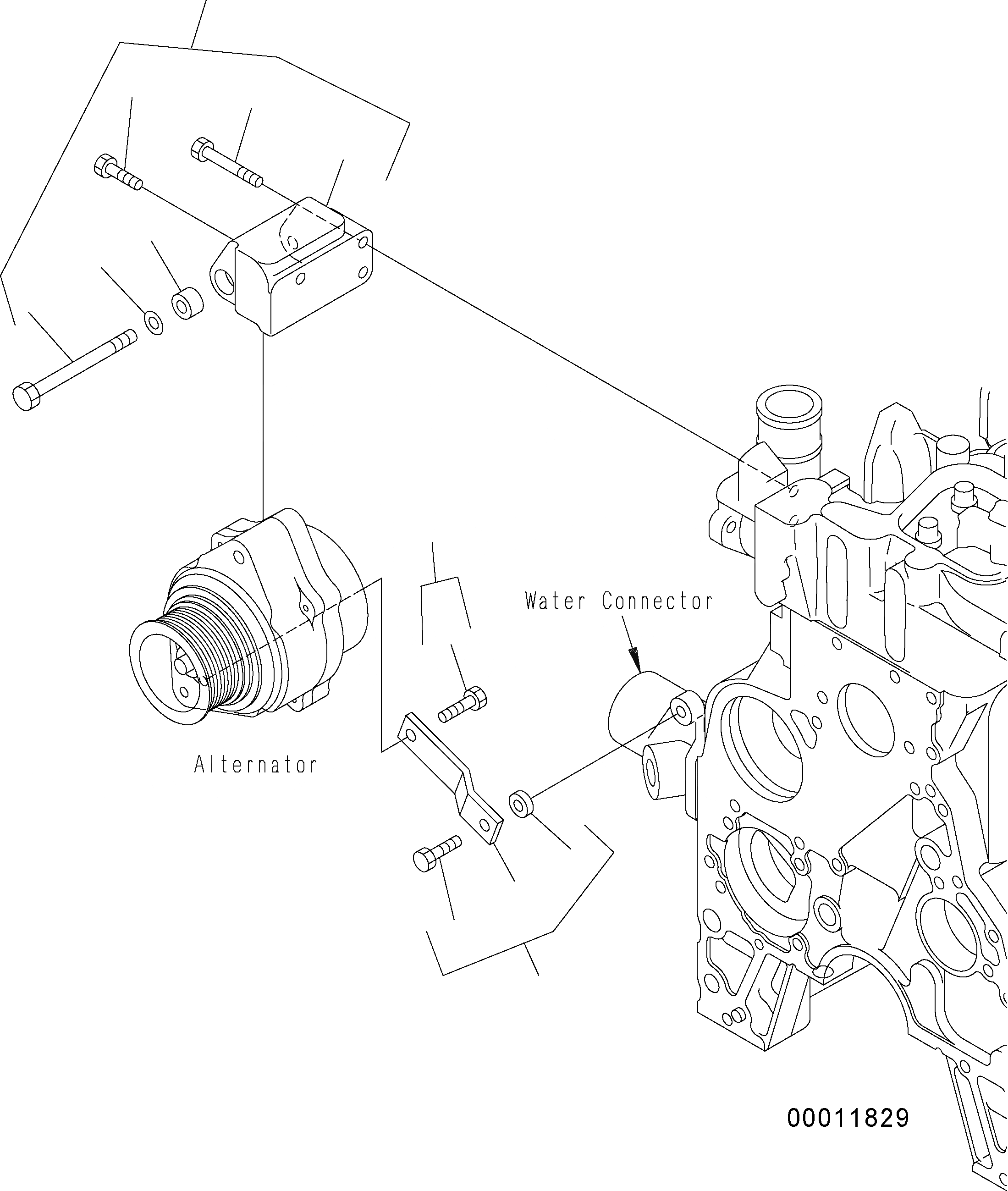 Схема запчастей Komatsu WA150PZ-5 - ГЕНЕРАТОР СУППОРТ (A - ГЕНЕРАТОР) AA ДВИГАТЕЛЬ