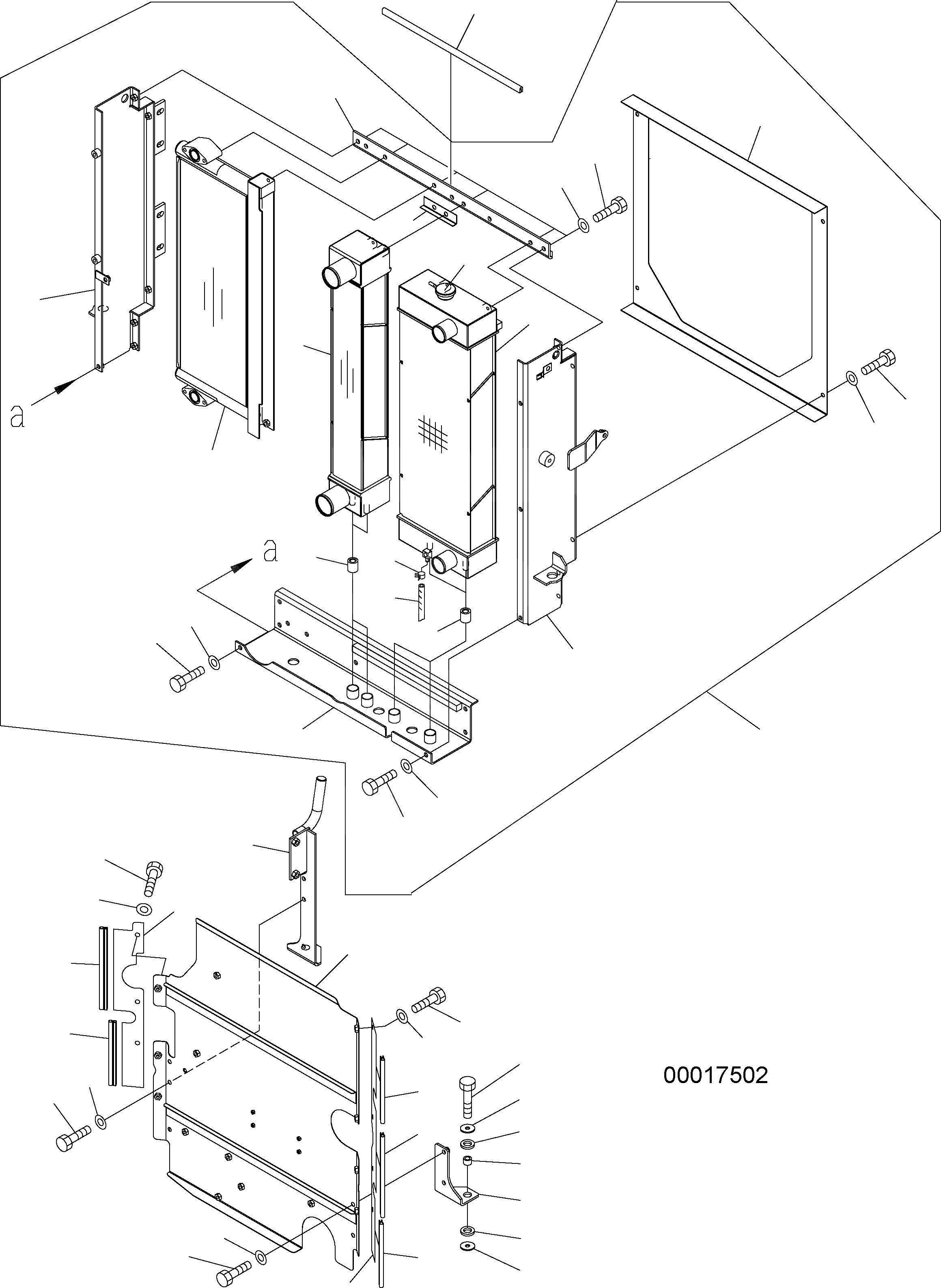 Схема запчастей Komatsu WA150PZ-5 - РАДИАТОР C СИСТЕМА ОХЛАЖДЕНИЯ