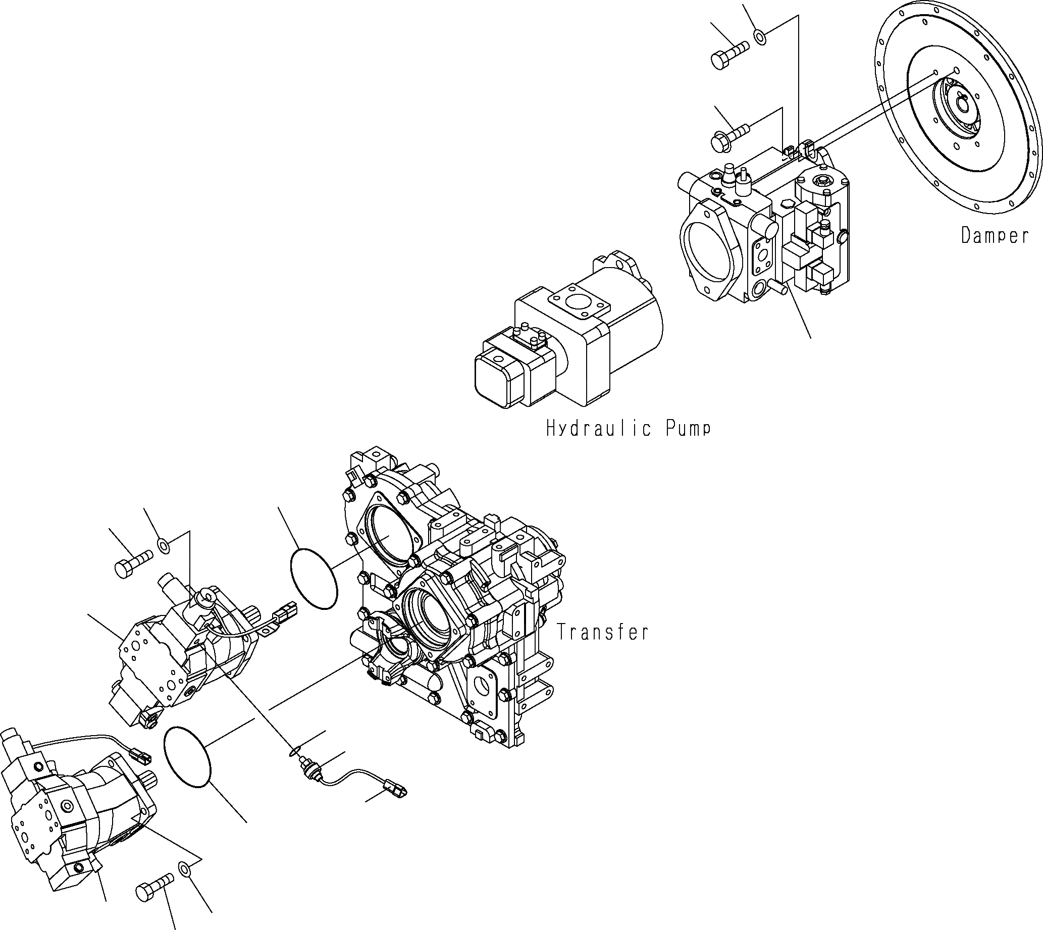 Схема запчастей Komatsu WA150PZ-5 - HST НАСОС F ТРАНСМИССИЯ