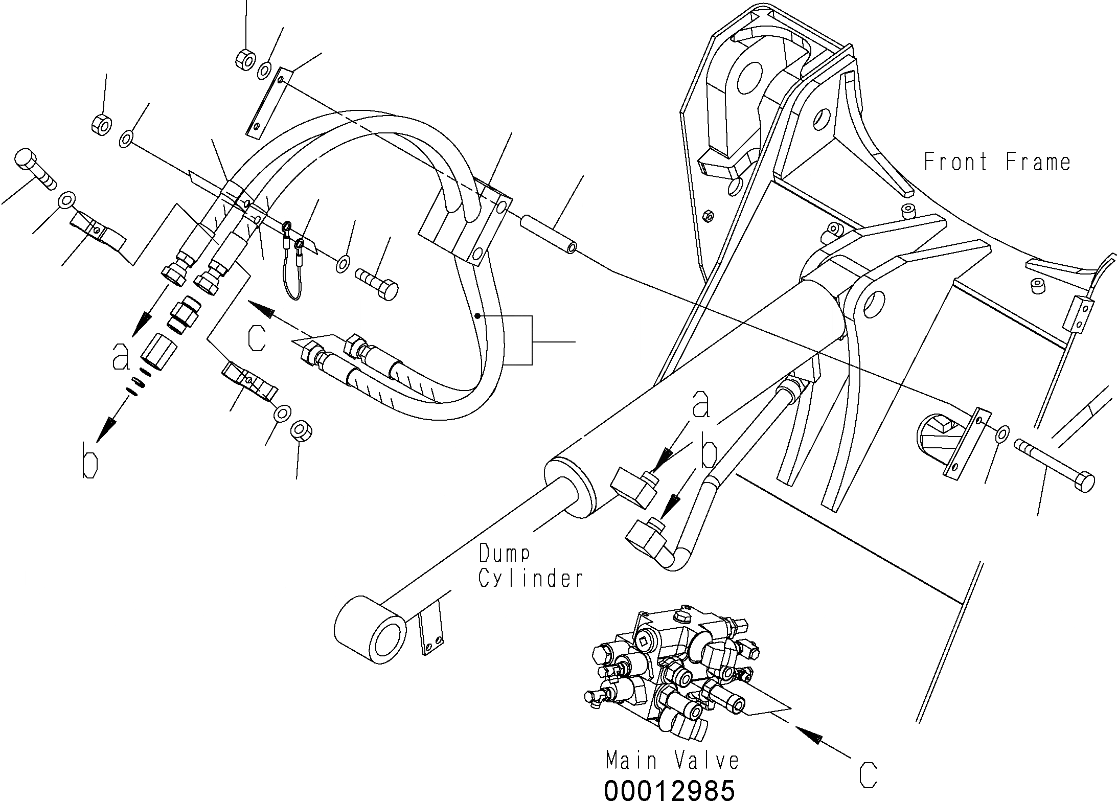 Схема запчастей Komatsu WA150PZ-5 - ГИДРОЛИНИЯ (ГИДРОЦИЛИНДР КОВША ТРУБЫ) H ГИДРАВЛИКА