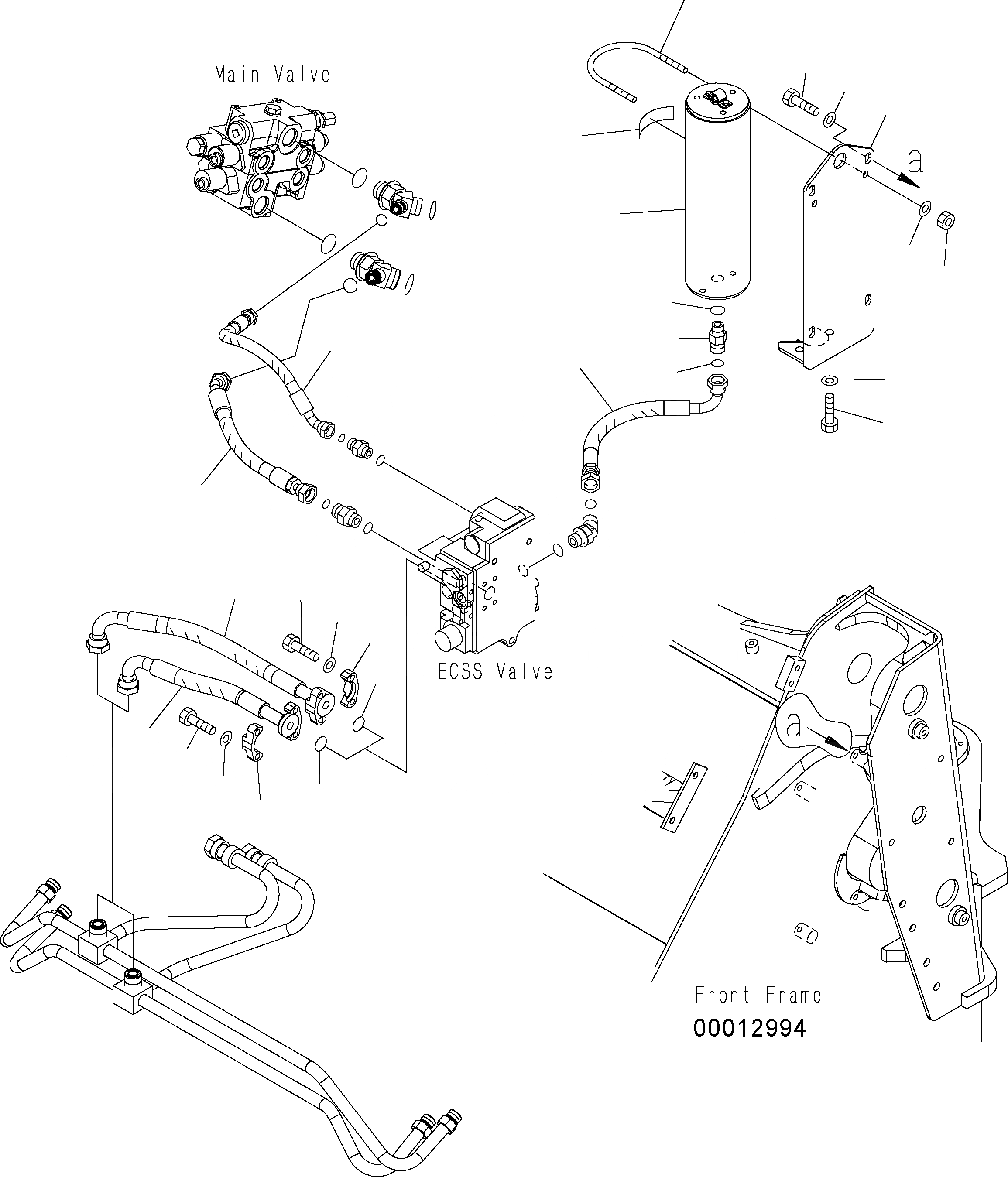 Схема запчастей Komatsu WA150PZ-5 - ГИДРОЛИНИЯ (E.C.S.S ACCUMLATOR) H ГИДРАВЛИКА