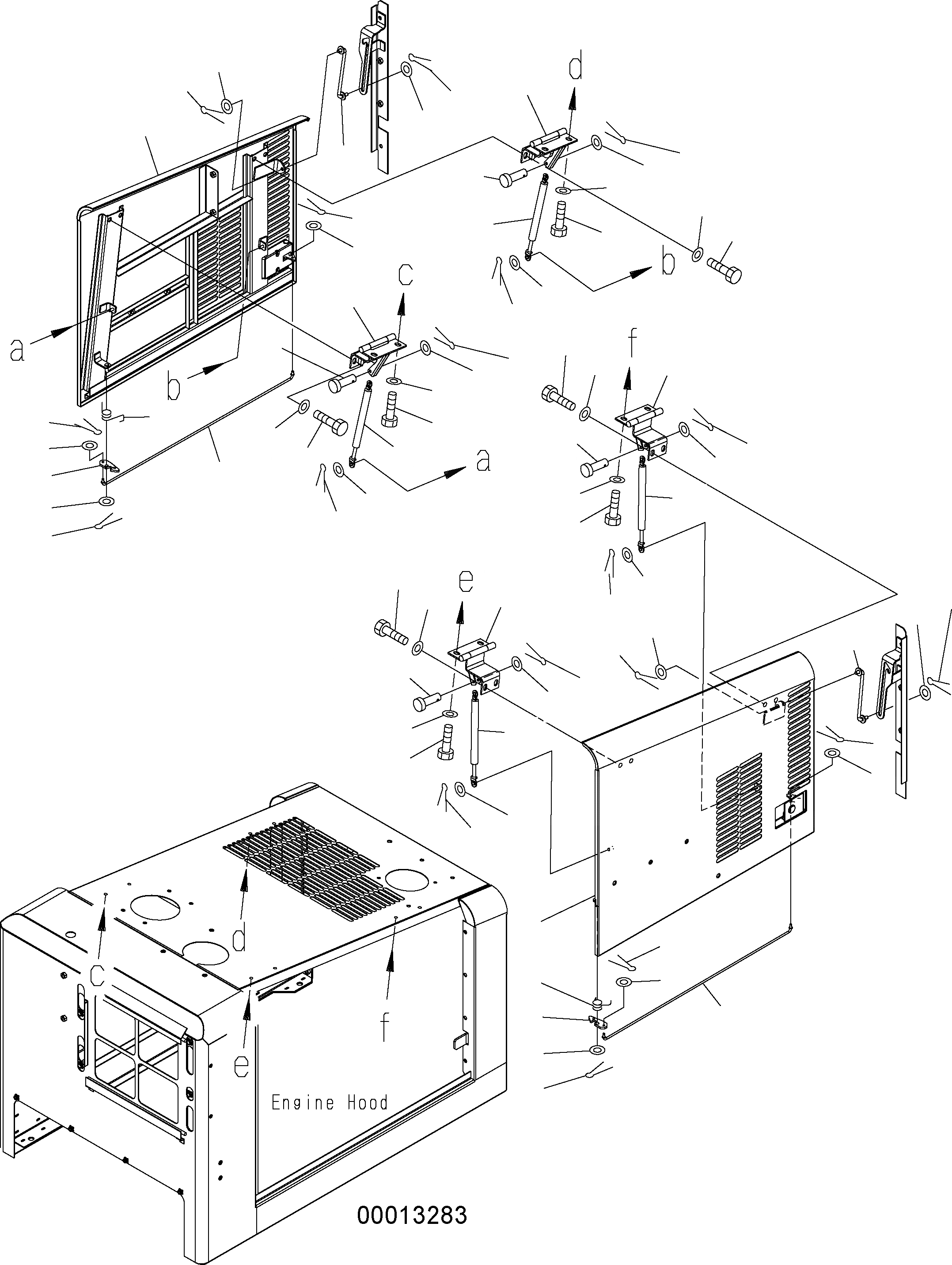 Схема запчастей Komatsu WA150PZ-5 - КАПОТ (ДВЕРЬ / ШИР. КРЫЛО) M ЧАСТИ КОРПУСА