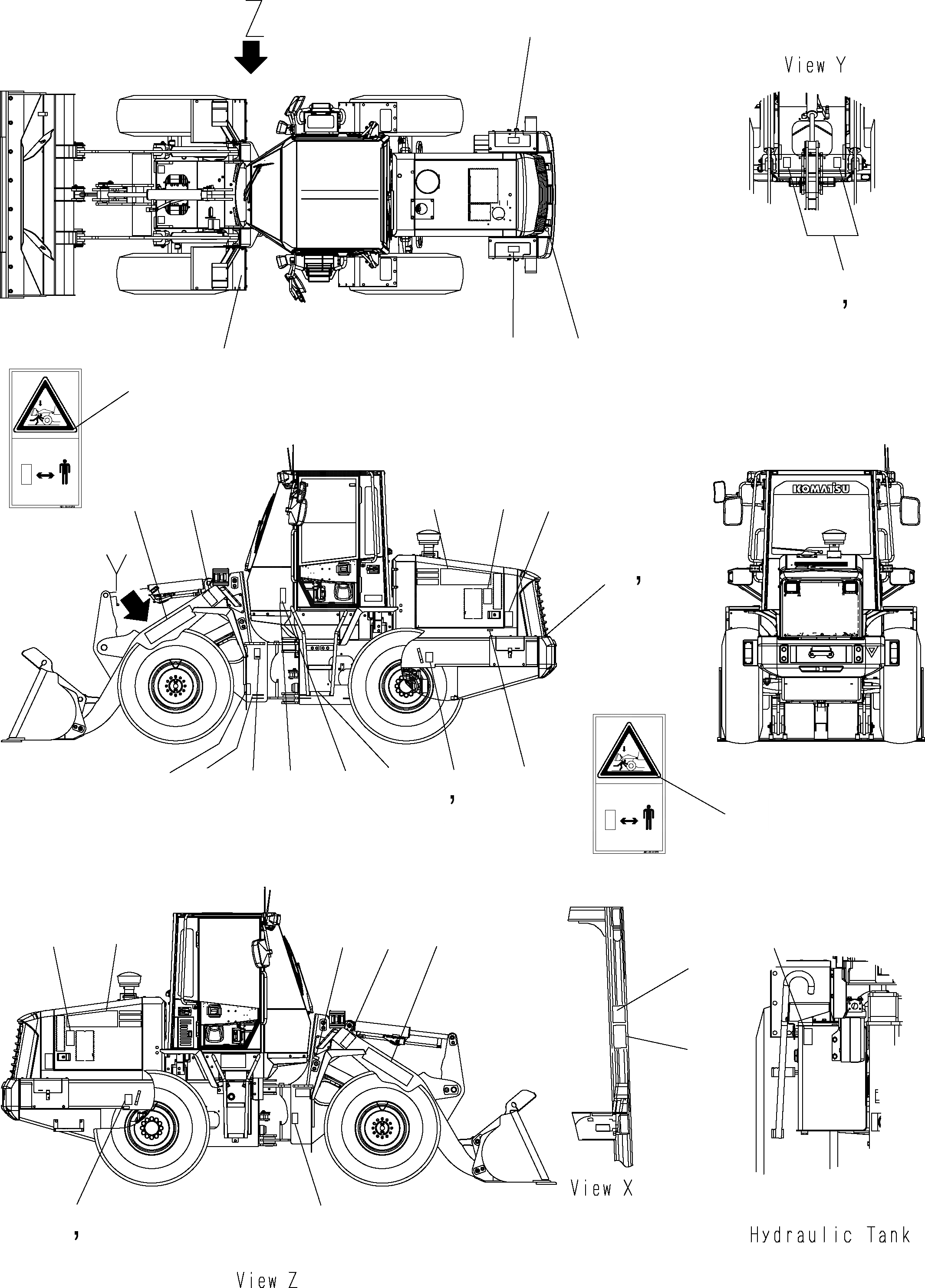 Схема запчастей Komatsu WA150PZ-5 - МАРКИРОВКА (COMMON ЧАСТИ) U МАРКИРОВКА