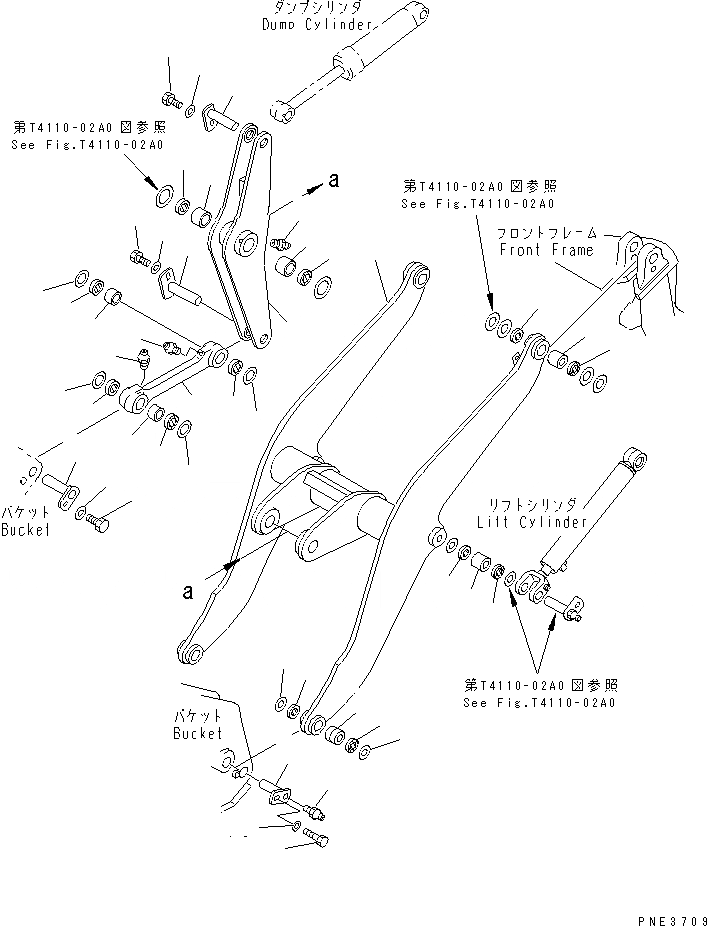 Схема запчастей Komatsu WA180-3 - РУКОЯТЬ И BELL CRANK(№-) РАБОЧЕЕ ОБОРУДОВАНИЕ