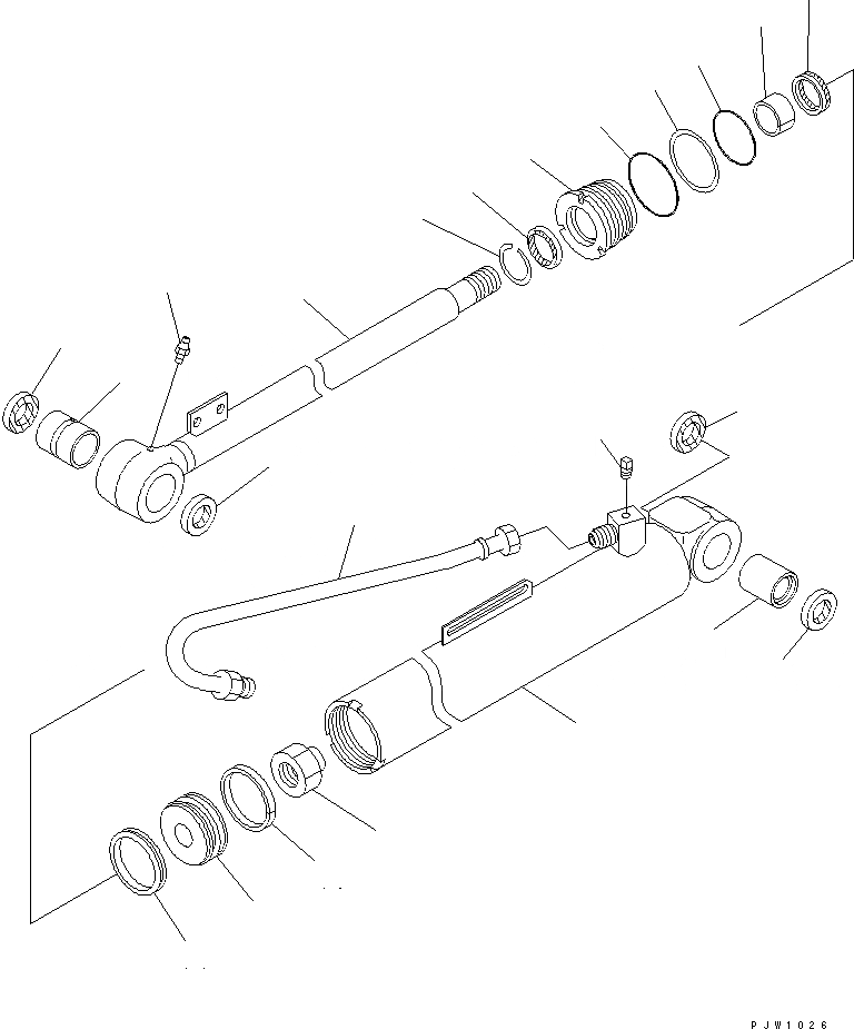 Схема запчастей Komatsu WA180-3 - ГИДРОЦИЛИНДР КОВША (ДЛЯ БОЛЬШ. КОВША)(№-) ОСНОВН. КОМПОНЕНТЫ И РЕМКОМПЛЕКТЫ