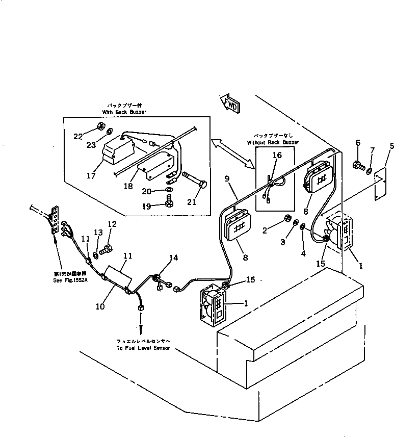 Схема запчастей Komatsu WA180-1 - ЭЛЕКТРИКА (ЗАДН.) КОМПОНЕНТЫ ДВИГАТЕЛЯ И ЭЛЕКТРИКА