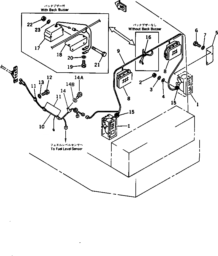 Схема запчастей Komatsu WA180-1 - ЭЛЕКТРИКА (ЗАДН.) (ДЛЯ ДЛЯ ЗАПЫЛЕНН. РАЙОНОВ)(№-) КОМПОНЕНТЫ ДВИГАТЕЛЯ И ЭЛЕКТРИКА